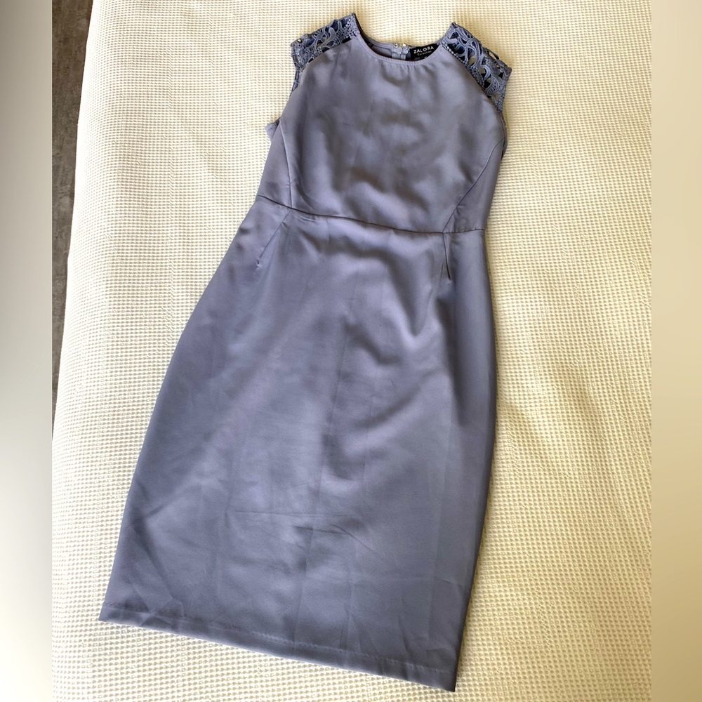 ZALORA Grey Lacey Dress Size Medium